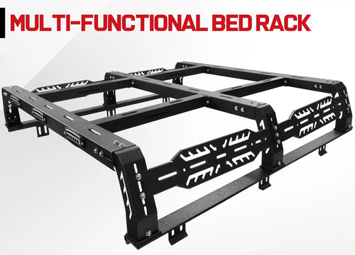 10.5" Truck Full Size Bed Rack LED Cargo Carrier Fit For Ford/Dodge/Tundra/Silverado/Nissan Titan