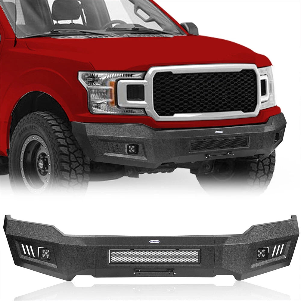 Off-Road Front Bumper Reinforcement w/ Spotlight Fit For 2018 2019 2020 Ford F-150