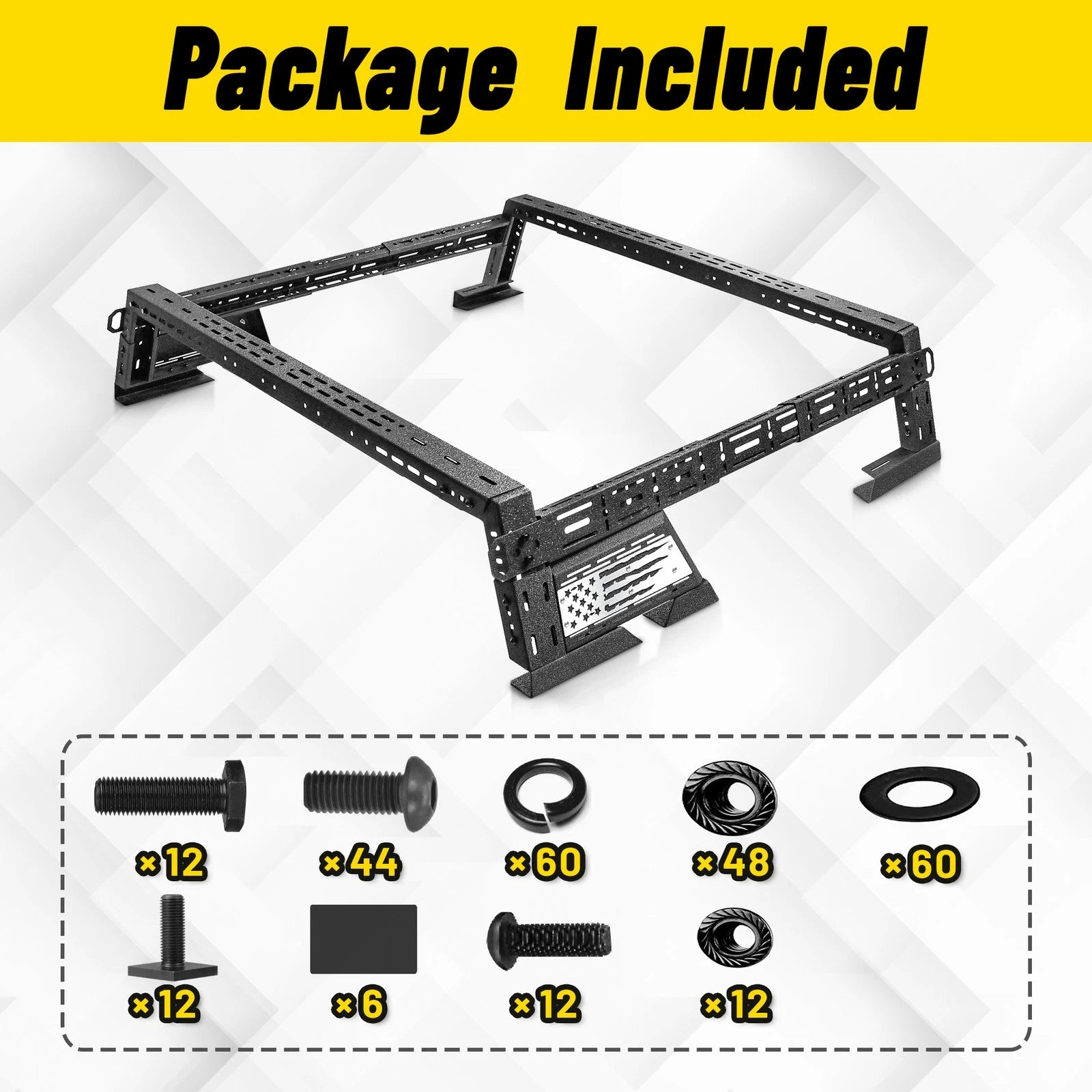 14"-17'' Height Overland Bed Rack Cargo Carrier Fit For Tundra Tacoma Frontier Titan