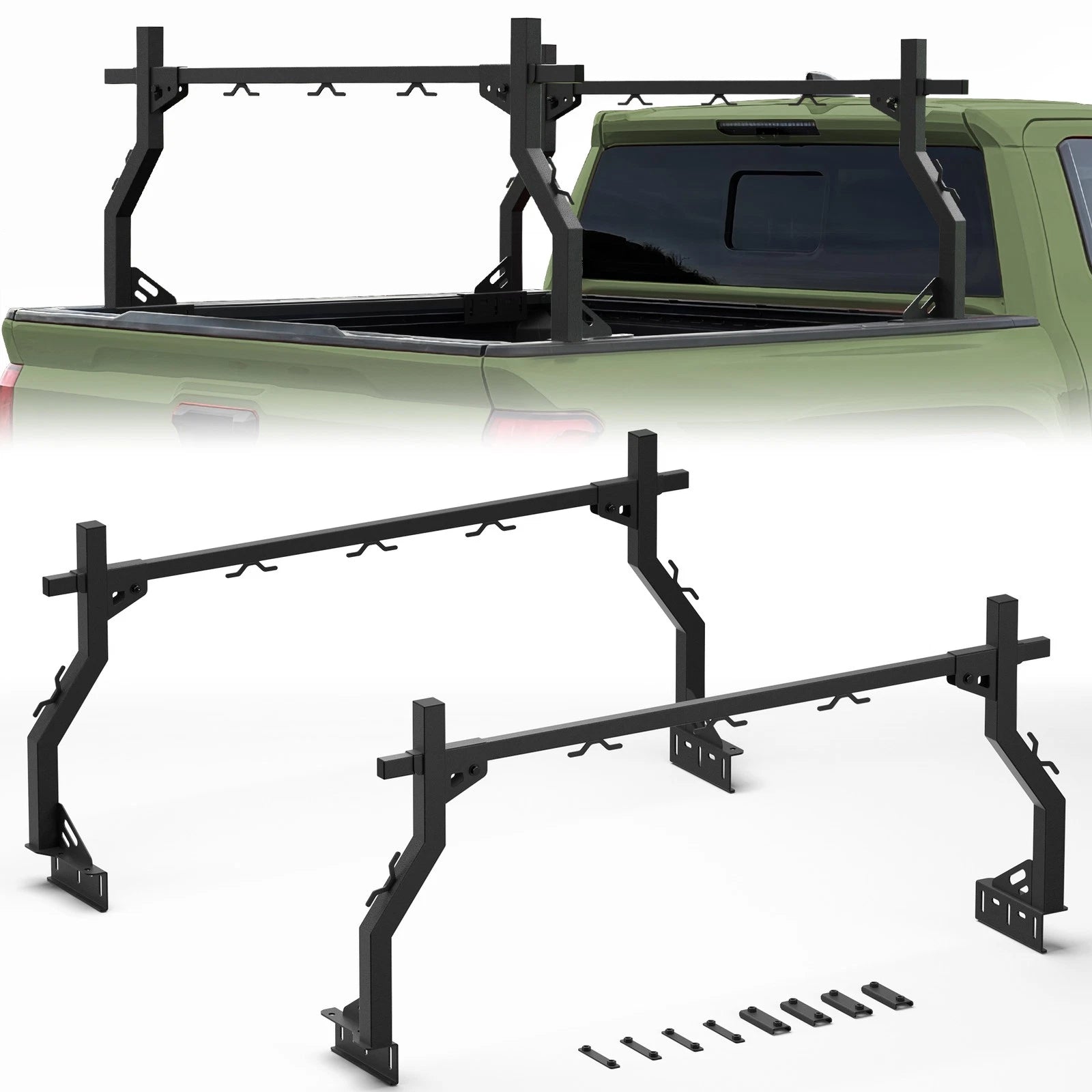 Adjustable Universal Truck Ladder Bed Rack Cargo Carrier Fit For Tundra/Tacoma/Ford/Ram/GMC