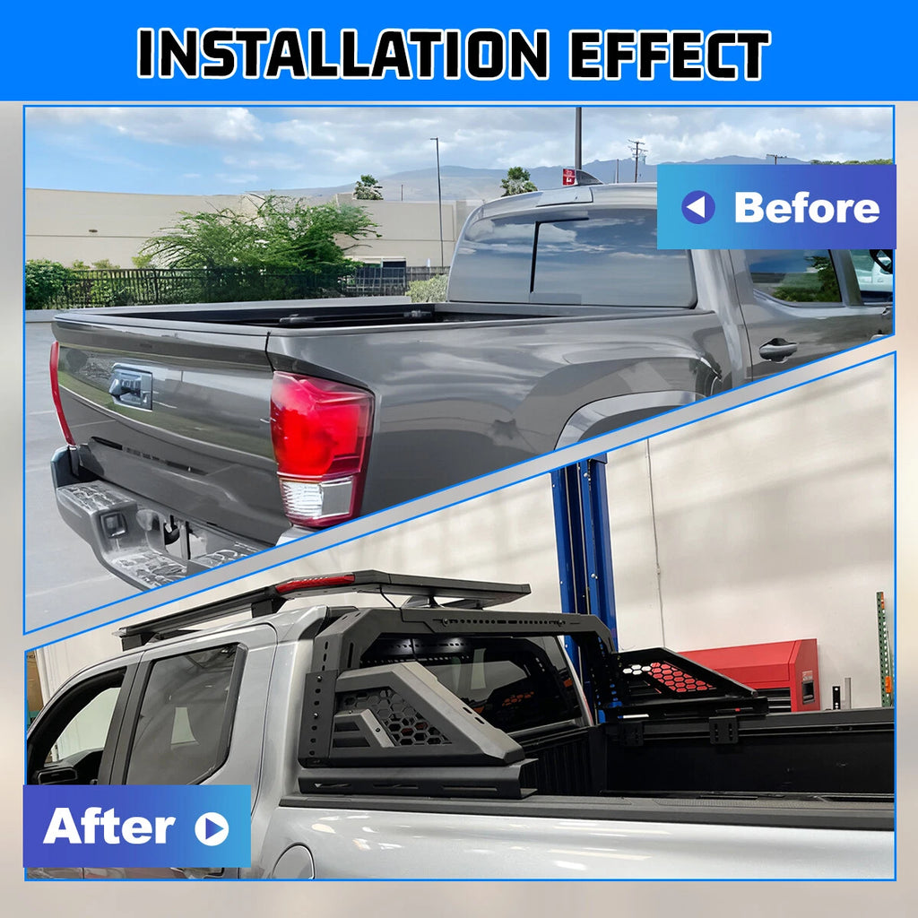 Adjustable Sport Bar Chase Rack Roll Bar Fit For 2005-2025 Toyota Tacoma