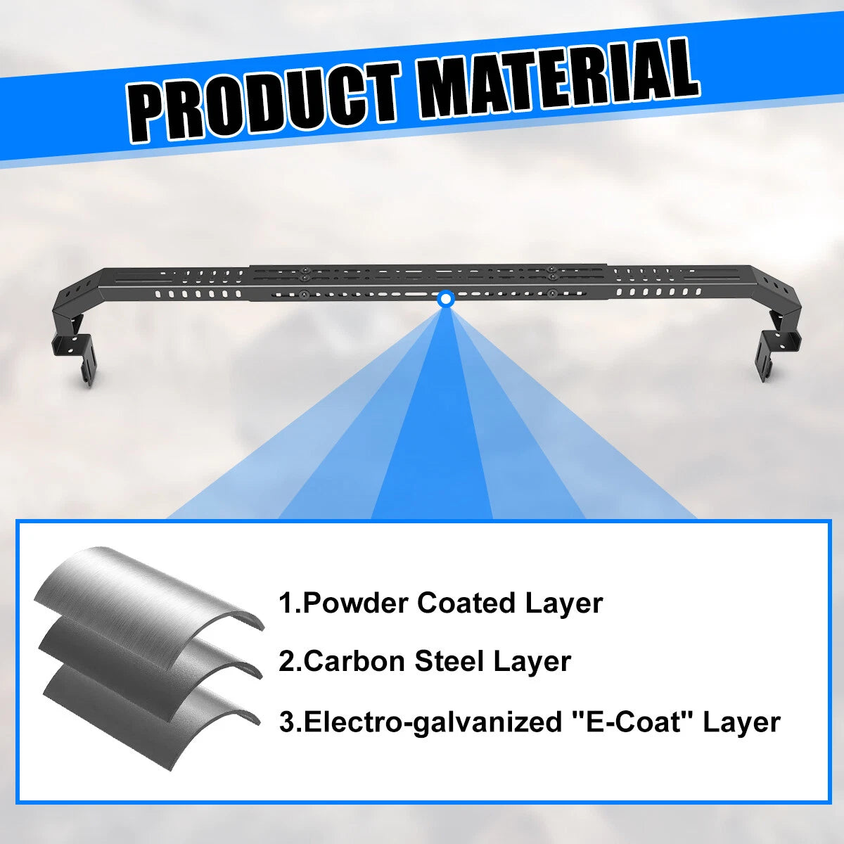 Adjustable Low Profile Truck Bed Rack Cross Bar Cargo Carrier Fit For Full-Size and Mid-Size Truck