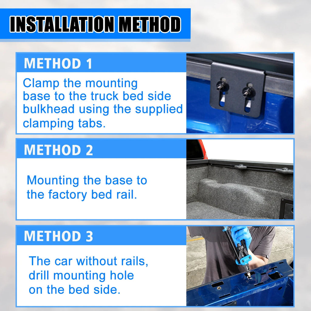 Adjustable Low Profile Truck Bed Rack Cross Bar Cargo Carrier Fit For Full-Size and Mid-Size Truck