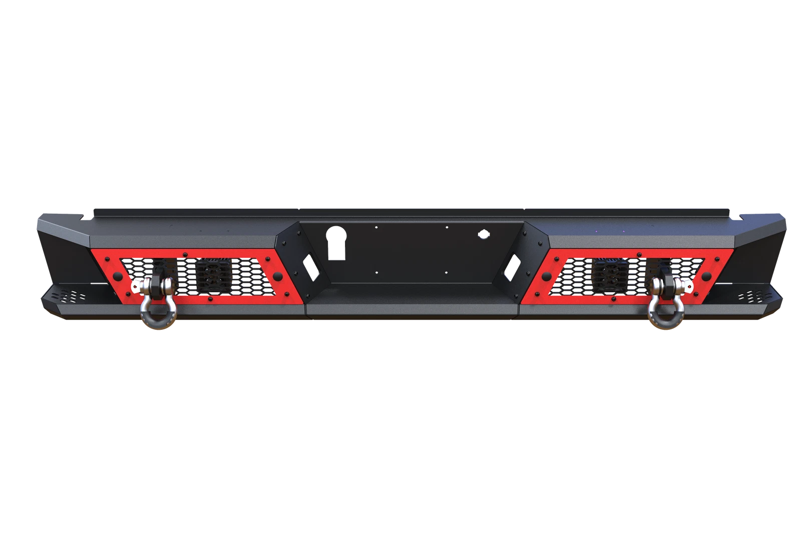 Off-Road Micro-texture Steel Rear Bumper+Shackles+Lights Fit For 2015-2026 Ford F150