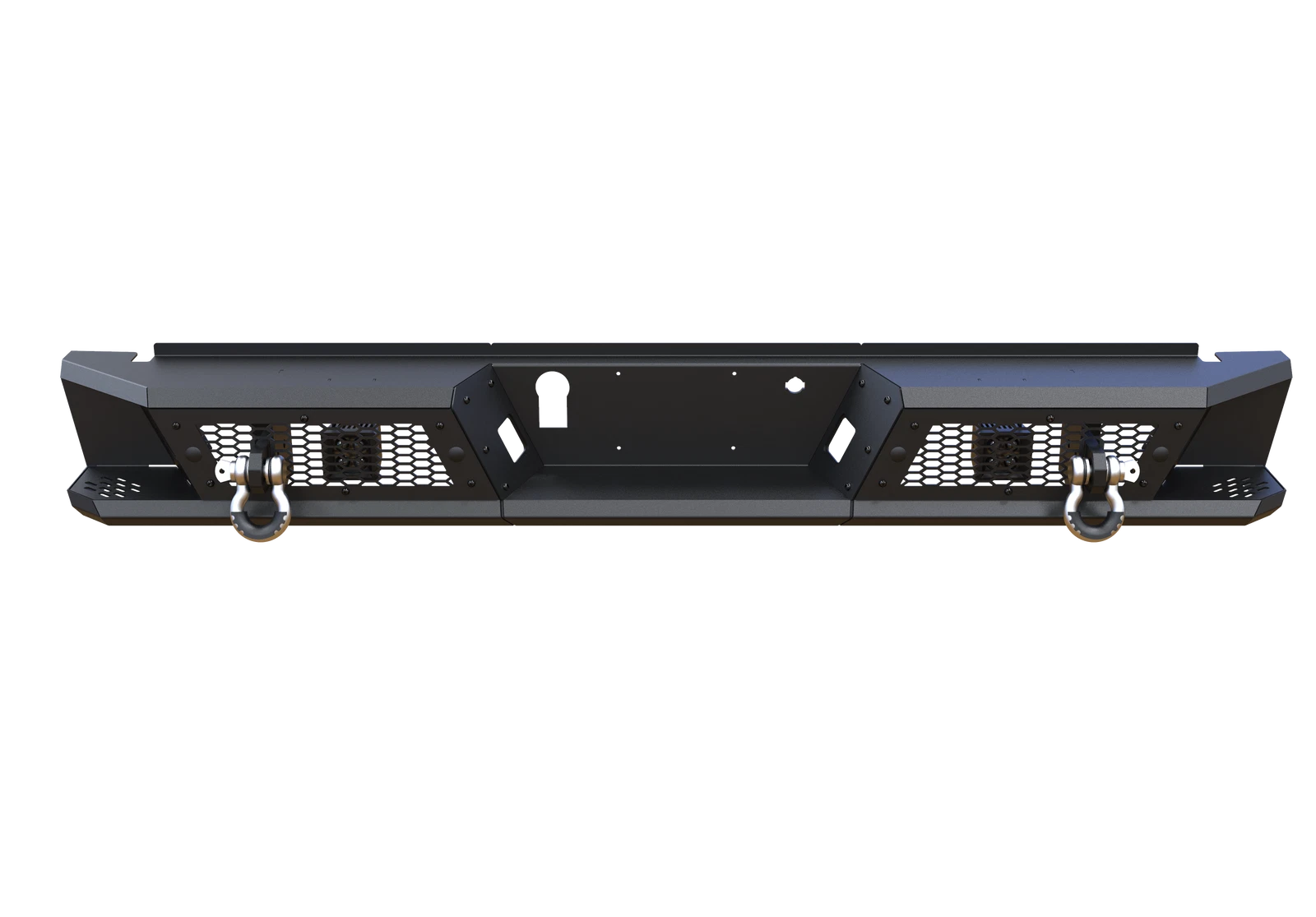 Off-Road Micro-texture Steel Rear Bumper+Shackles+Lights Fit For 2015-2026 Ford F150
