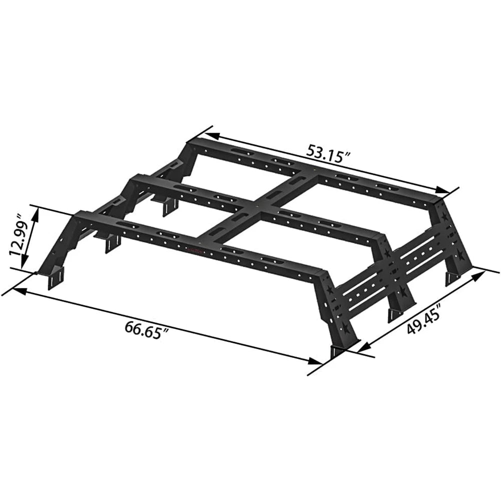 High Bed Rack Truck Luggage Carrier Cargo Carrier Fit For 2009-2021 Ford F150 & SVT Raptor