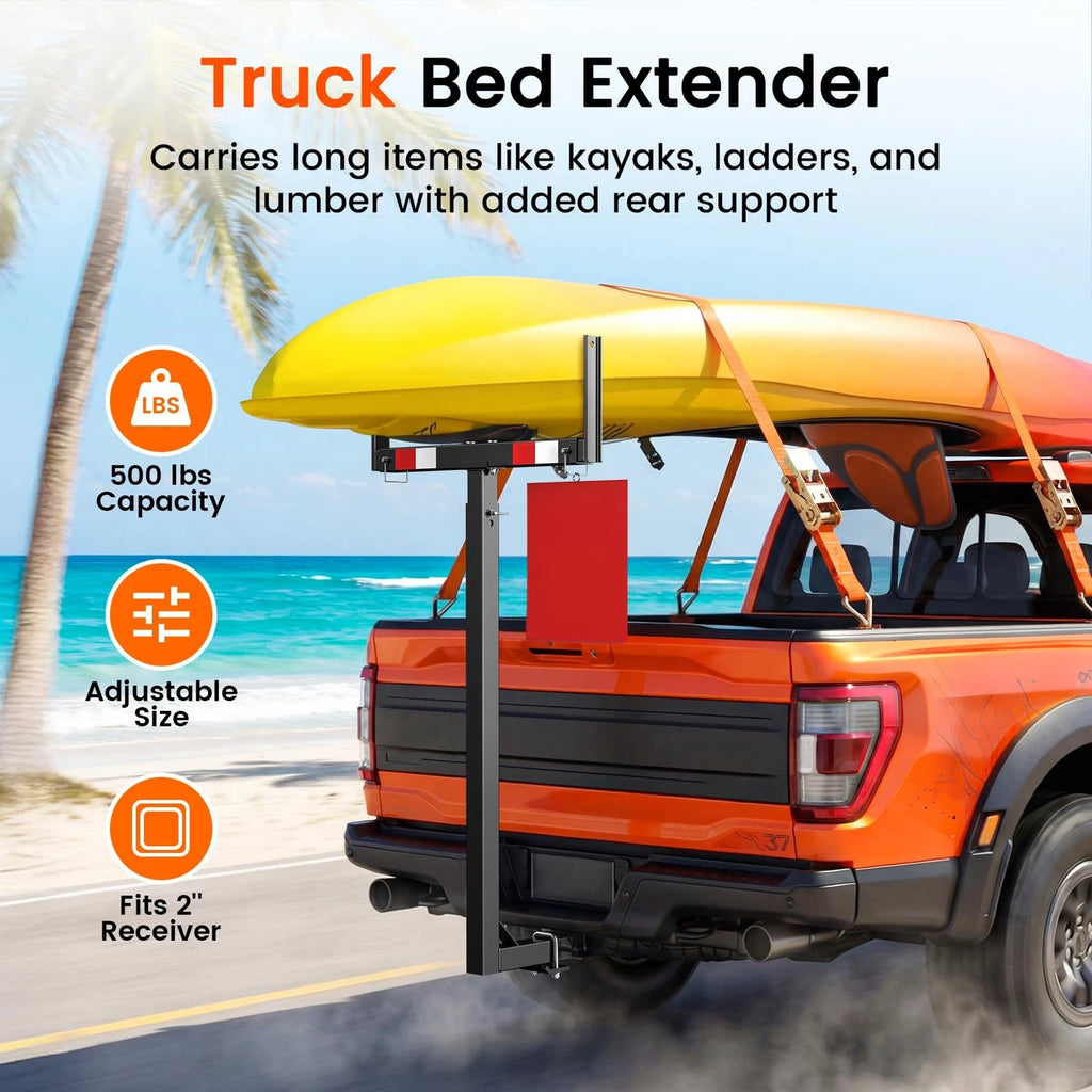 2-in-1 bed extender with adjustable width for lumber and kayak