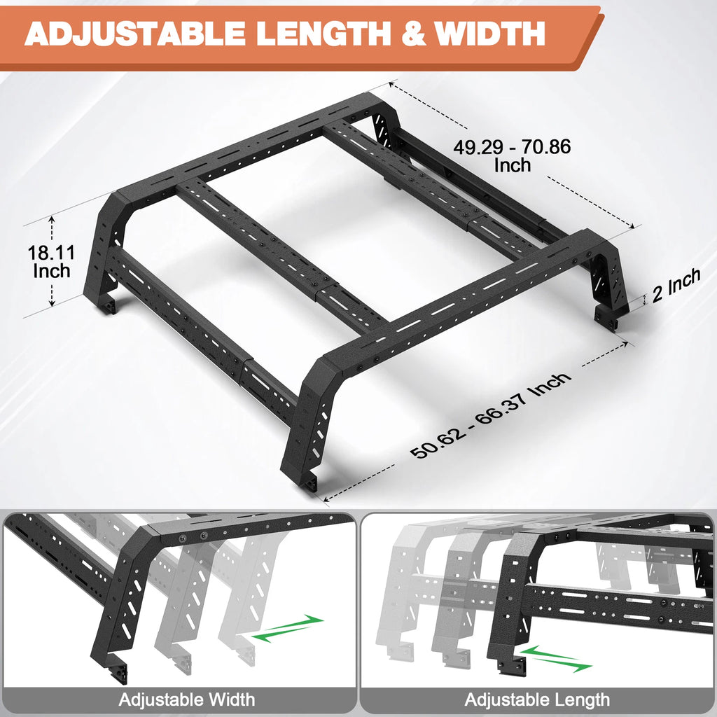 High Bed Racks Truck Cargo Carrier Fit For Ford F150/RAM/GMC Sierra/Silverado 1500