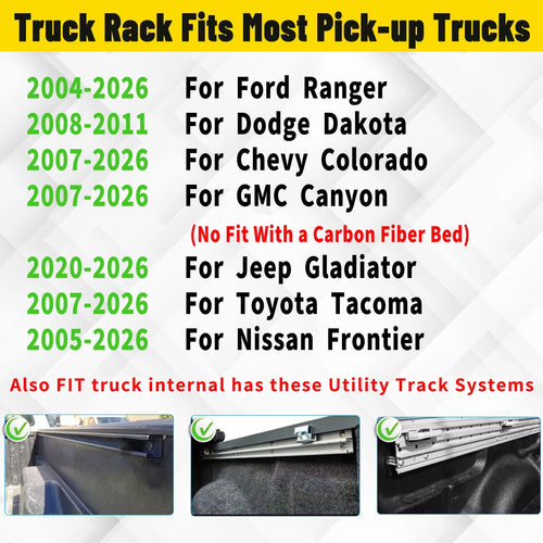 14"-17'' Height Overland Bed Rack Cargo Carrier Fit For Tundra Tacoma Frontier Titan