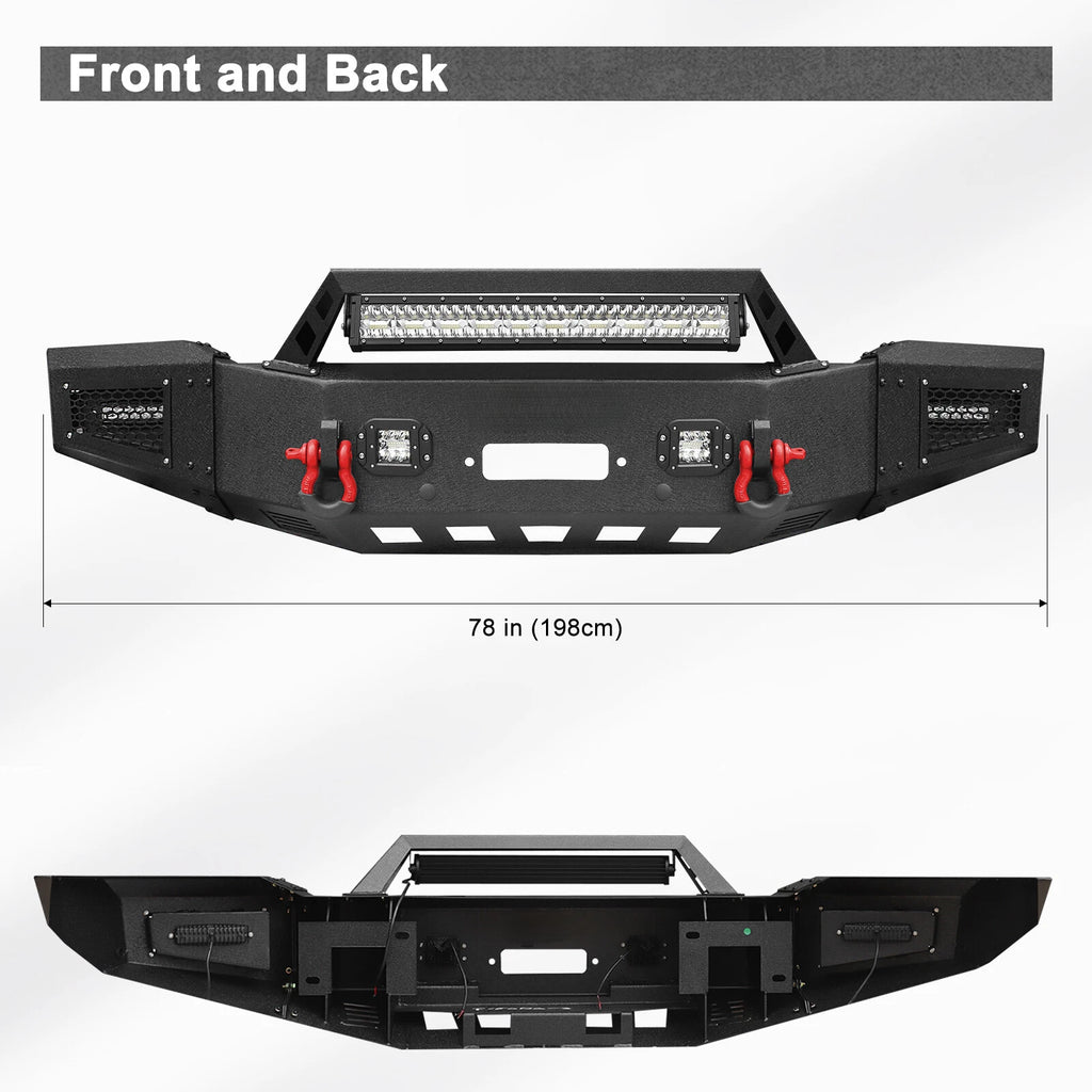 Front Bumper For 2018-2020 Ford F150 F150 Off-Road Bumper w/LED Lights D-Ring