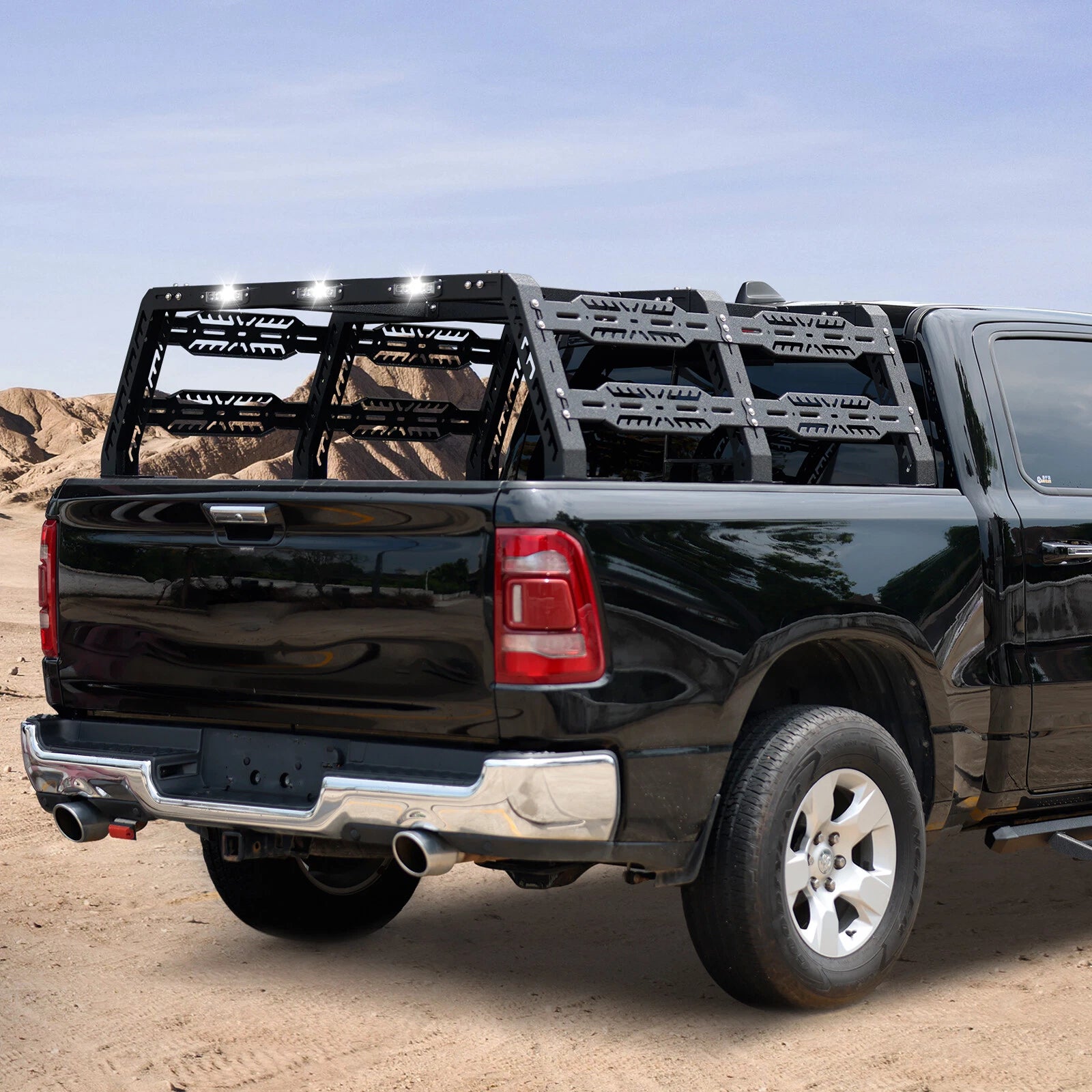 22.5" Full Size Truck Bed Rack Cargo Carrier with LED Fit For Ford/Dodge Ram/Tundra/Silverado/Nissan Titan