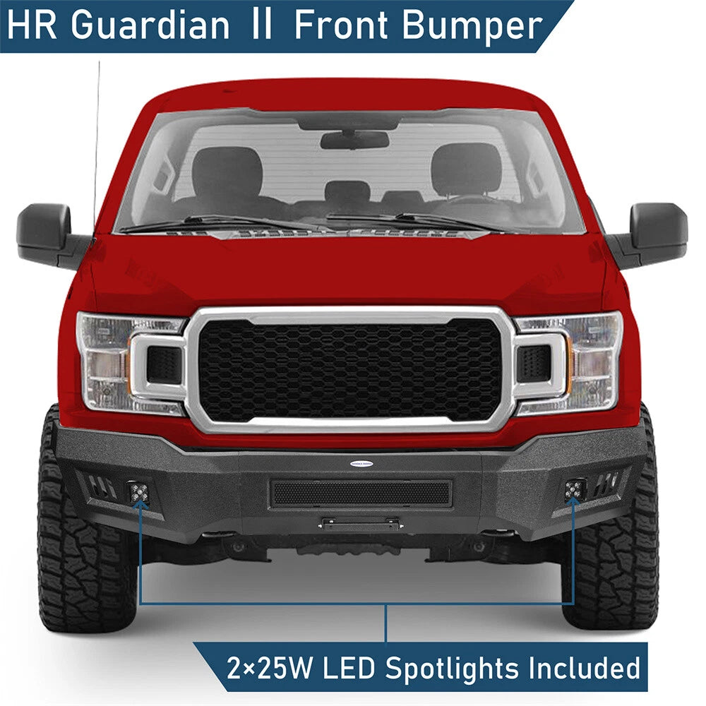 Off-Road Front Bumper Reinforcement w/ Spotlight Fit For 2018 2019 2020 Ford F-150