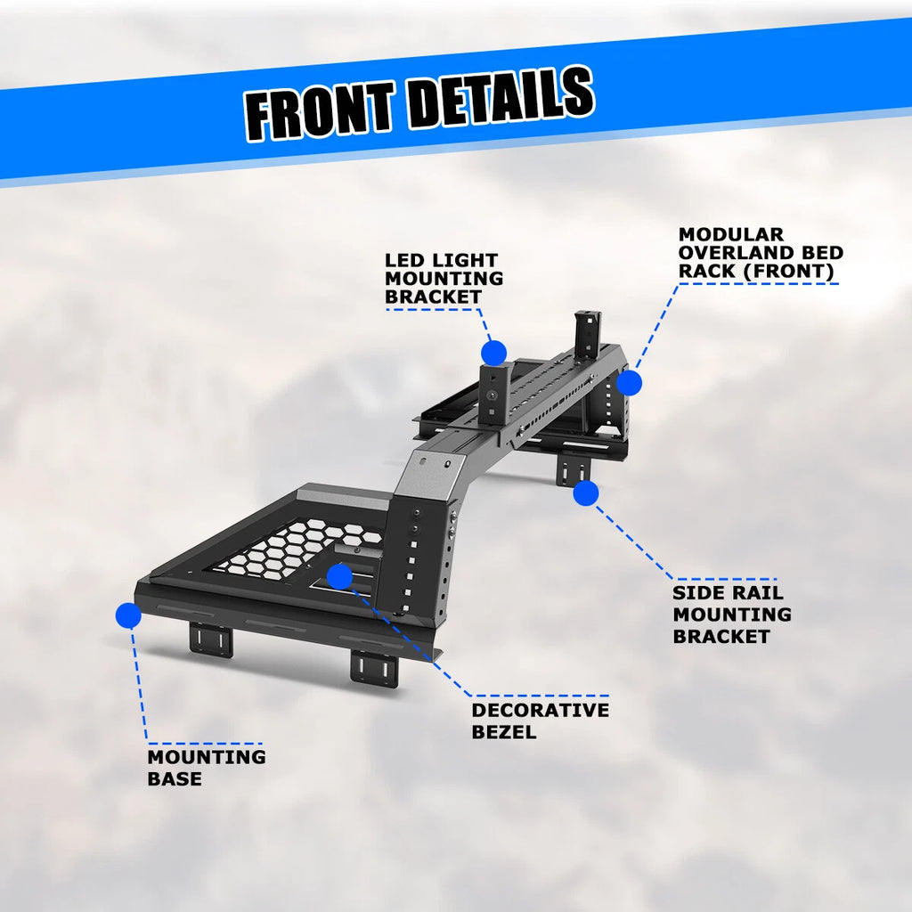 Adjustable Sport Bar Chase Rack Roll Bar Fit For 2005-2025 Toyota Tacoma