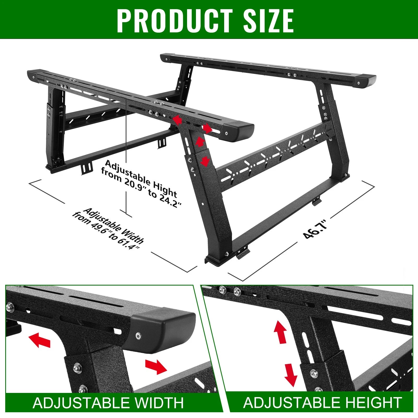 Overland Bed Rack Cargo Carrier Fit For Chevy/Nissan/Ford/Tundra/Gladiator/Tacoma/Dodge