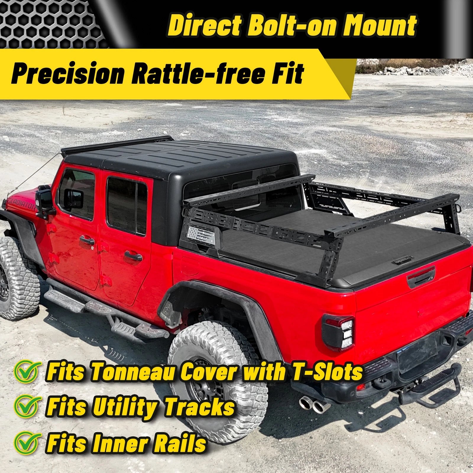 14"-17'' Height Overland Bed Rack Cargo Carrier Fit For Tundra Tacoma Frontier Titan
