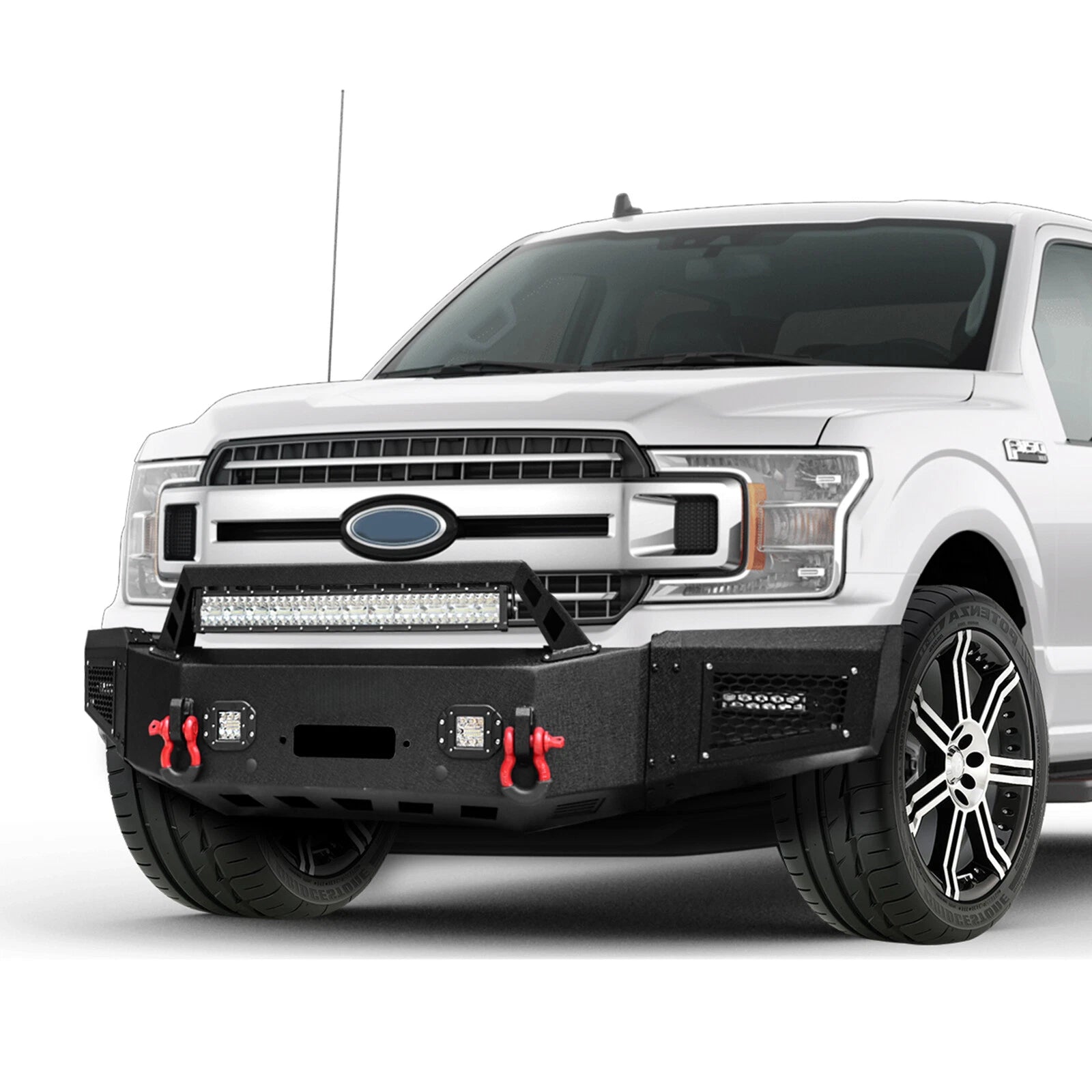 Front Bumper For 2018-2020 Ford F150 F150 Off-Road Bumper w/LED Lights D-Ring