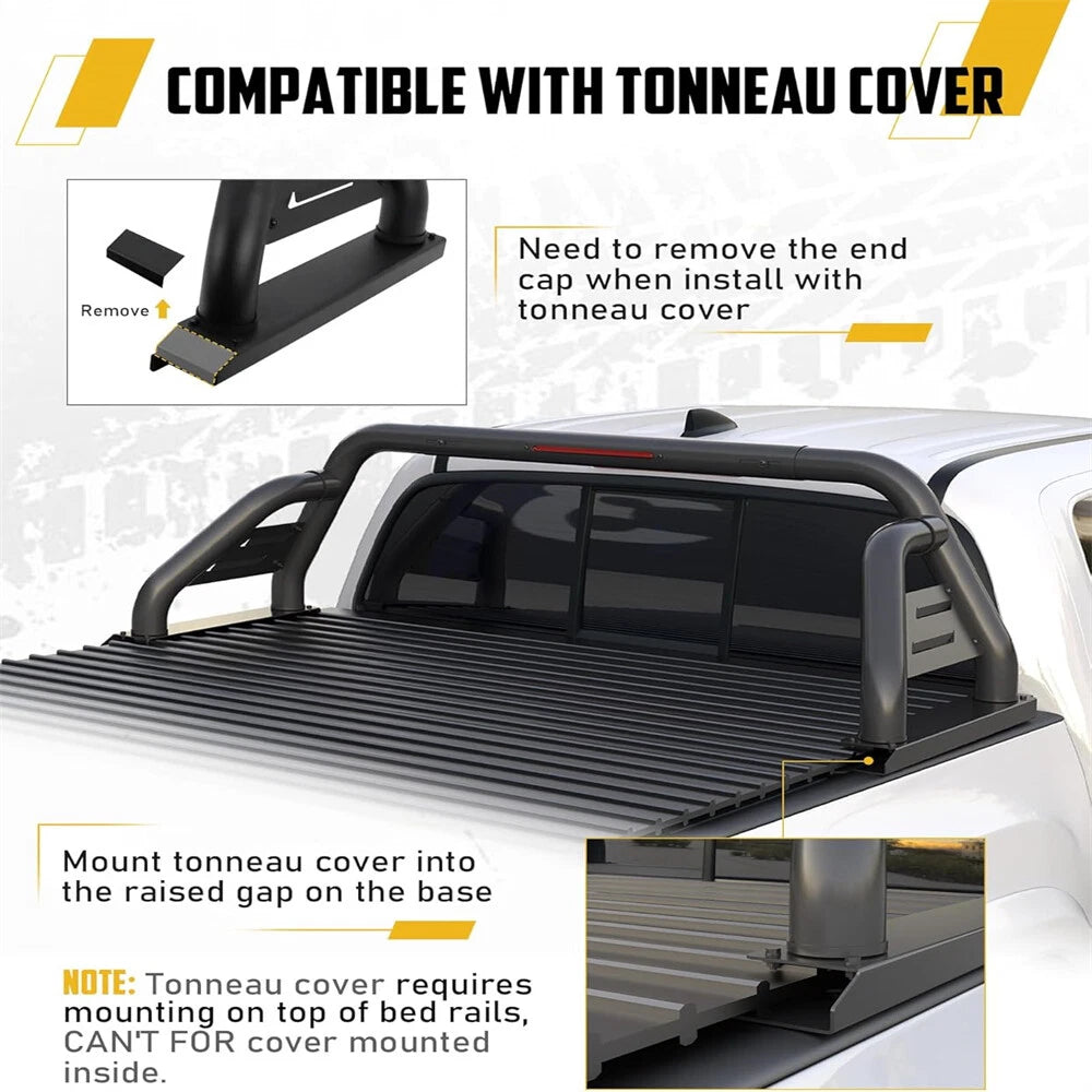 Adjustable Sport Bar Chase Rack Roll Bar Fit For 2005-2025 Toyota Tacoma