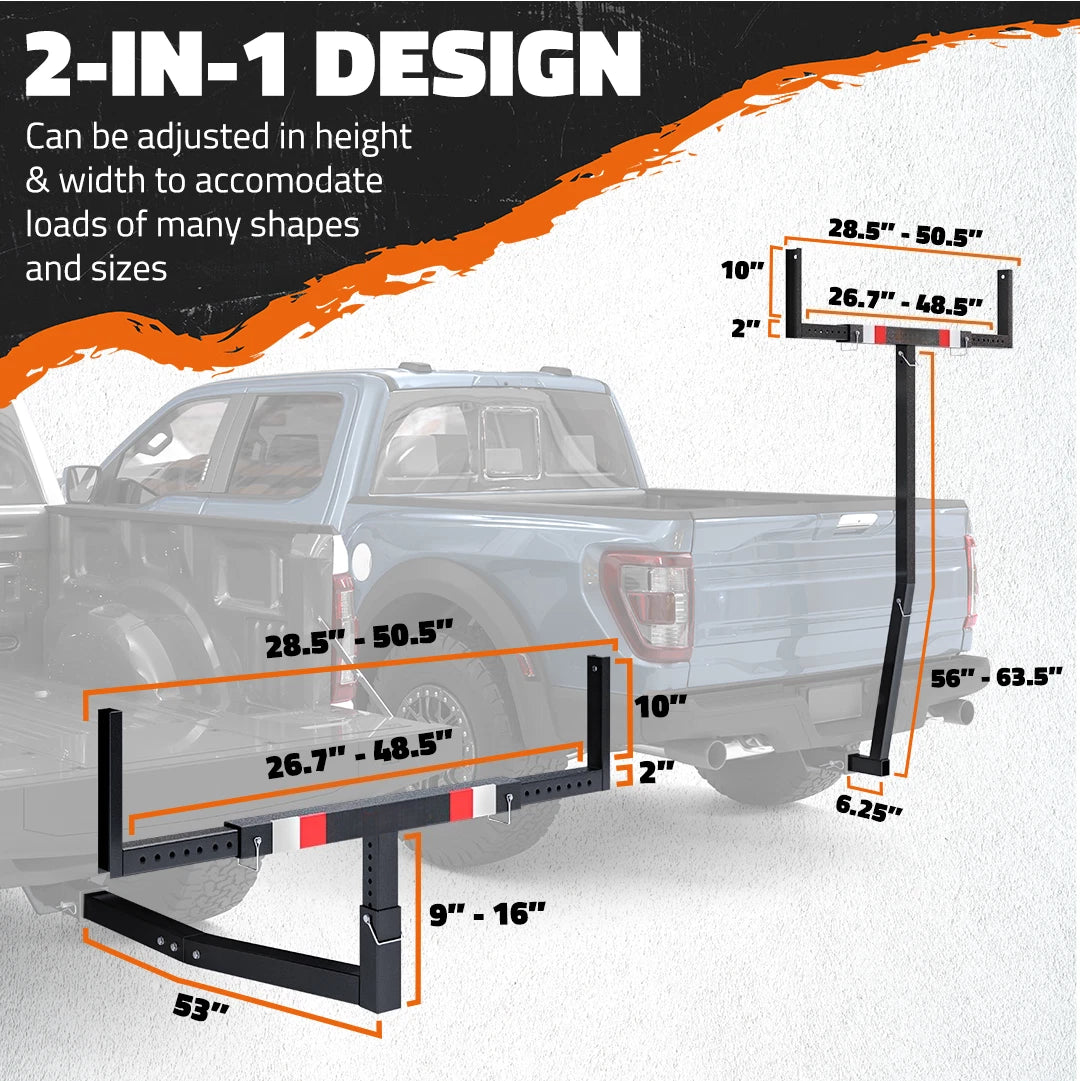 universal 2 inch hitch bed extender on Ford F-150