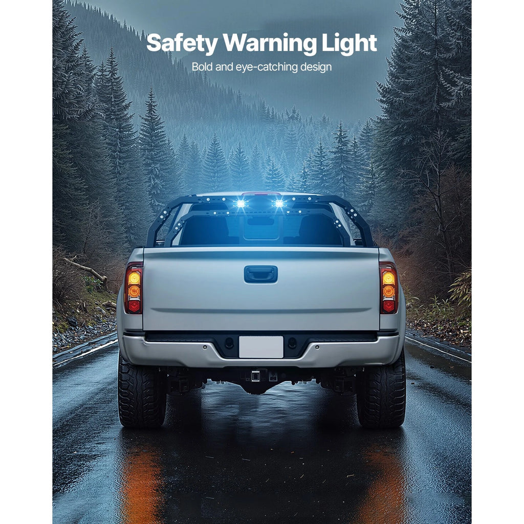 Overland Bed Rack Cargo Carrier with 2 LED Lights Fit For Ram 1500/Canyon/Silverado 1500/Tundra
