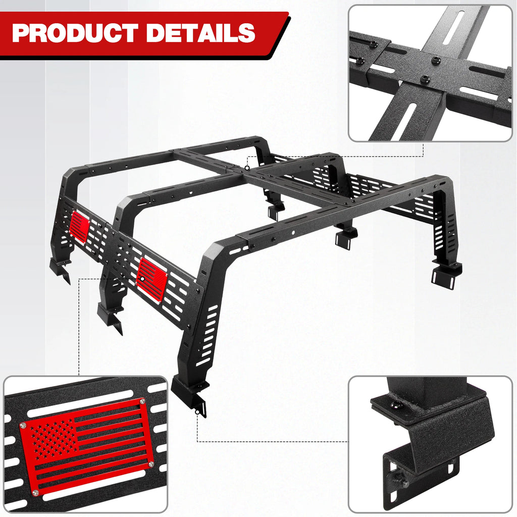 Overland Bed Rack Cargo Carrier Fit For Toyota Tacoma 2005-2023 Tundra 2014-2023