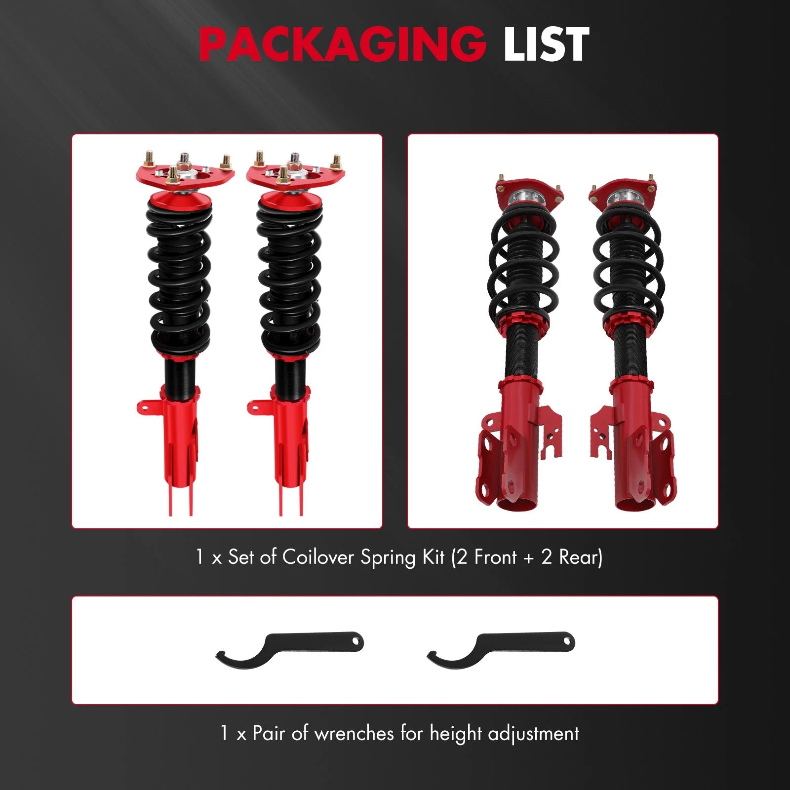 Coilovers Shock Fit For 1992 1993 1994 1995 1996 1997 1998 1999 2000 2001 Toyota Camry ES300 Suspension Lowering Spring Kit