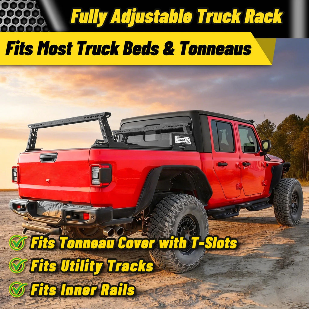 Adjustable Truck Bed Rack Overland Cargo Carrier Fit For F-150/Ram 1500/Colorado/Gladiator/Tacoma