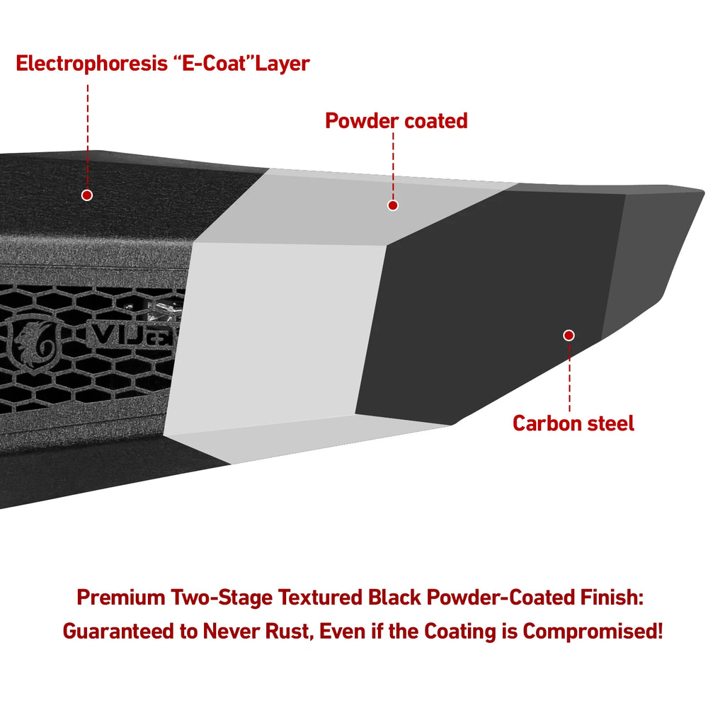 Front Off-Road Bumper With Winch Plate&LED Lights Fit For 2018-2020 Ford F150