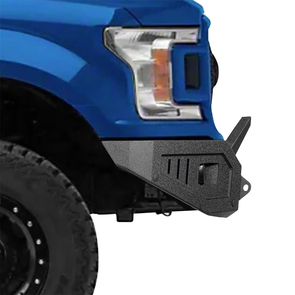 Off-Road Front Bumper w/ Winch Plate & LED Lights Fit For 2018 2019 2020 Ford F150