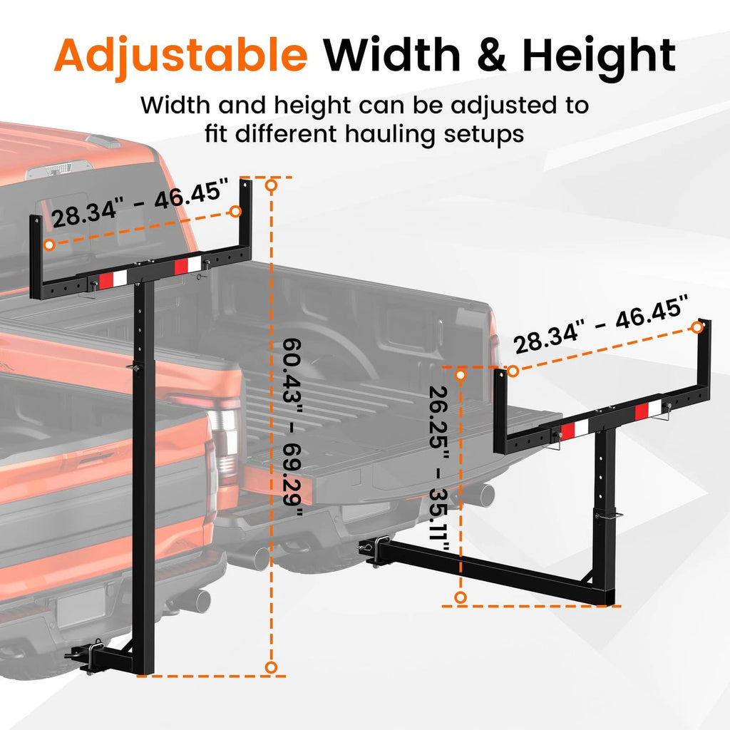 500 lb foldable truck bed extender for 2 inch hitch