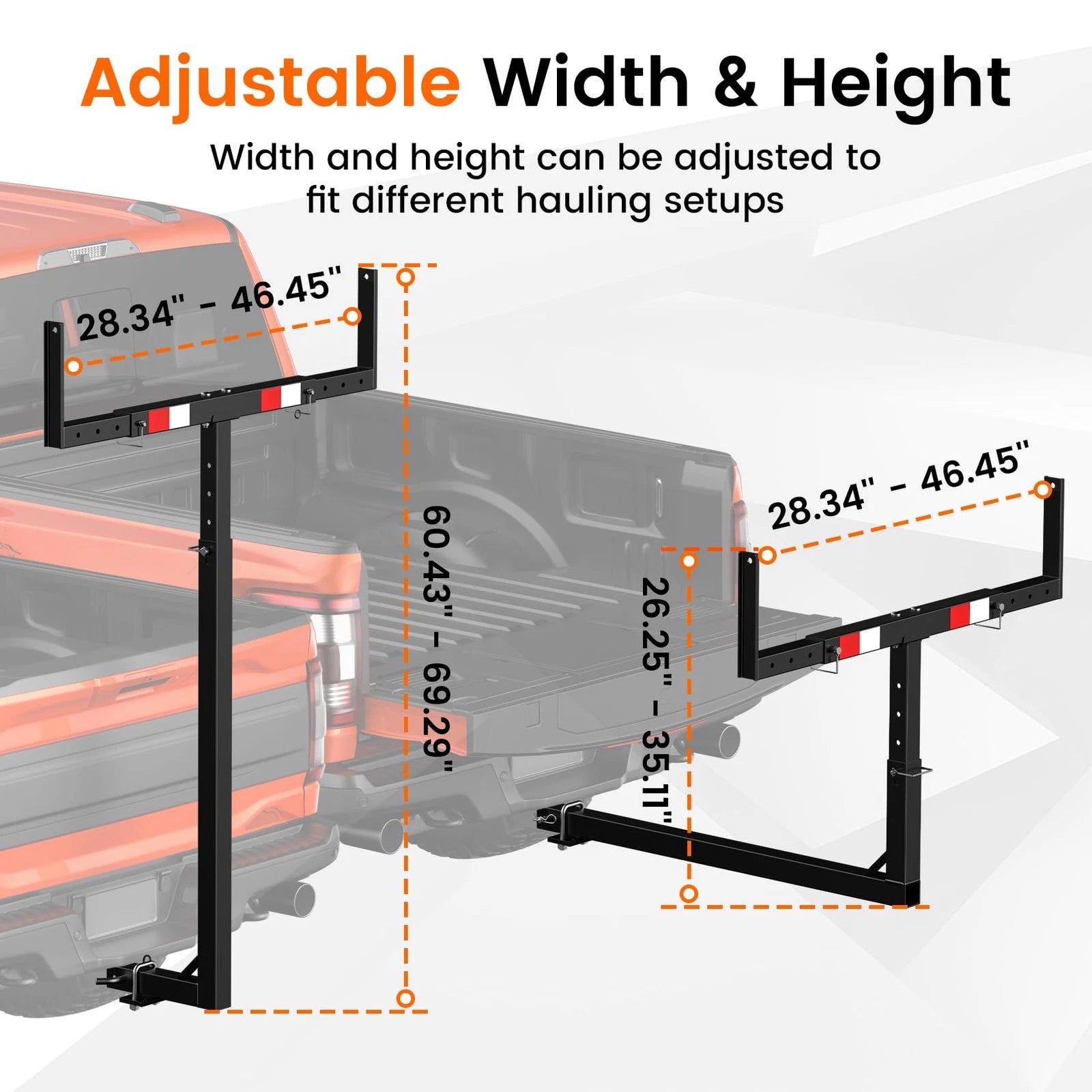 500 lb foldable truck bed extender for 2 inch hitch