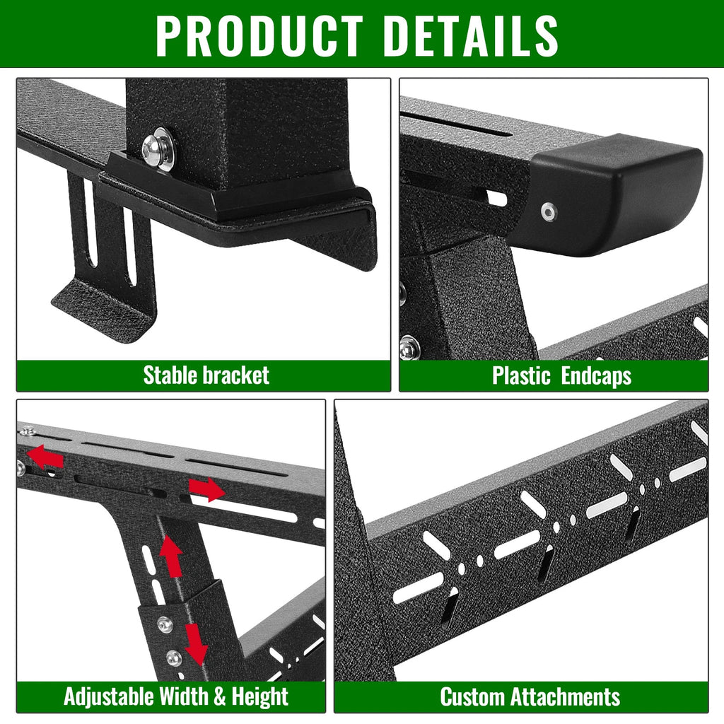Overland Bed Rack Cargo Carrier Fit For Chevy/Nissan/Ford/Tundra/Gladiator/Tacoma/Dodge