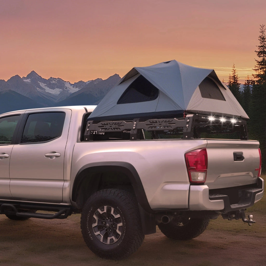 10.5" Truck Full Size Bed Rack LED Cargo Carrier Fit For Ford/Dodge/Tundra/Silverado/Nissan Titan