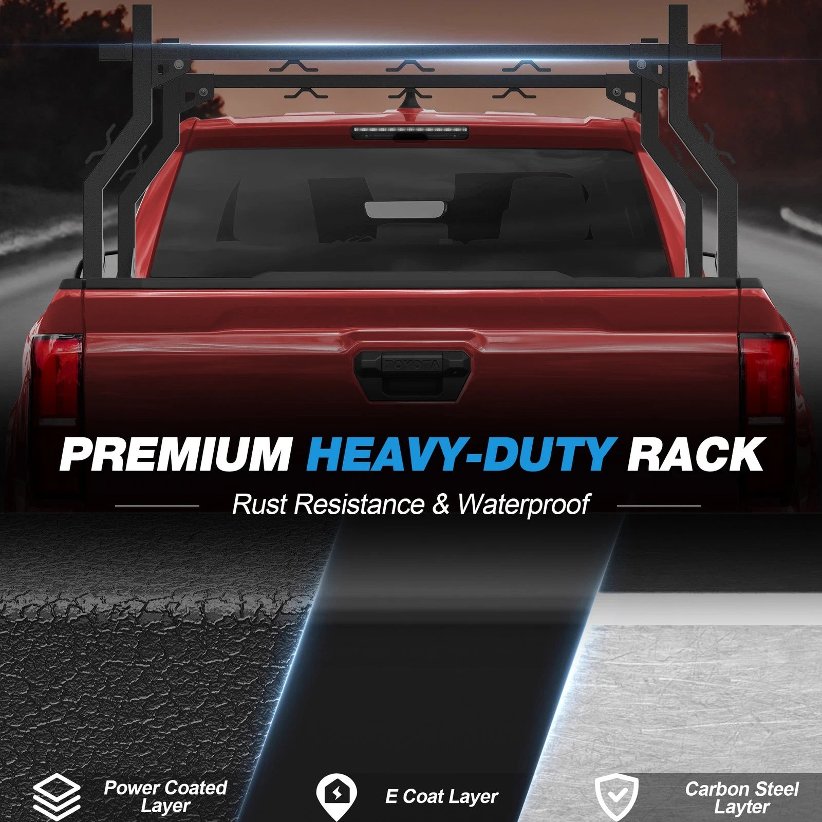 Adjustable Universal Truck Ladder Bed Rack Cargo Carrier Fit For Tundra/Tacoma/Ford/Ram/GMC