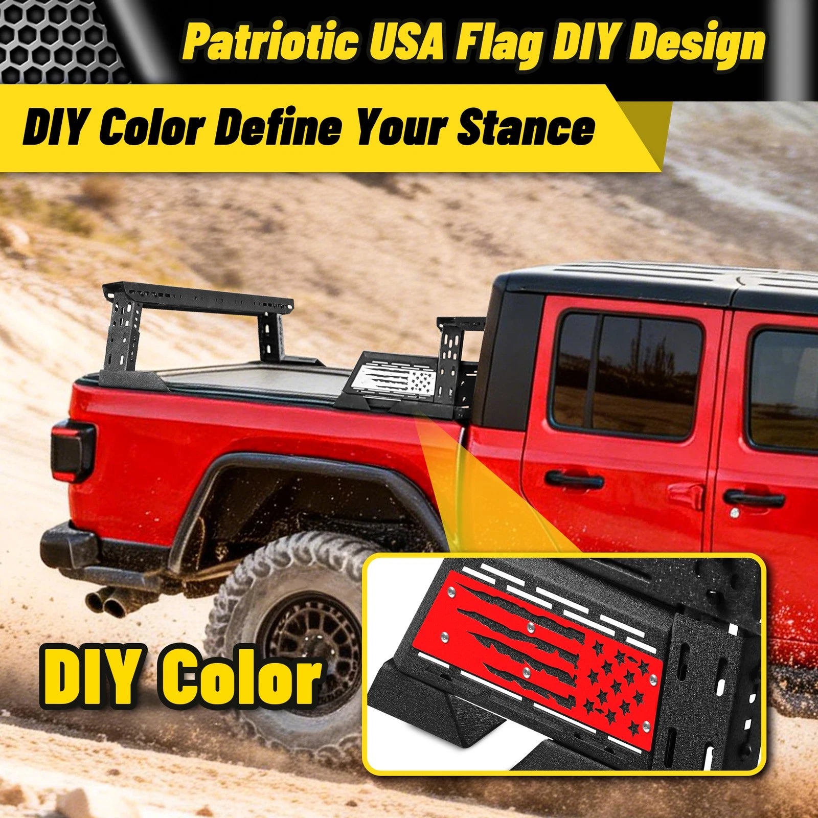 Adjustable Truck Bed Rack Overland Cargo Carrier Fit For F-150/Ram 1500/Colorado/Gladiator/Tacoma