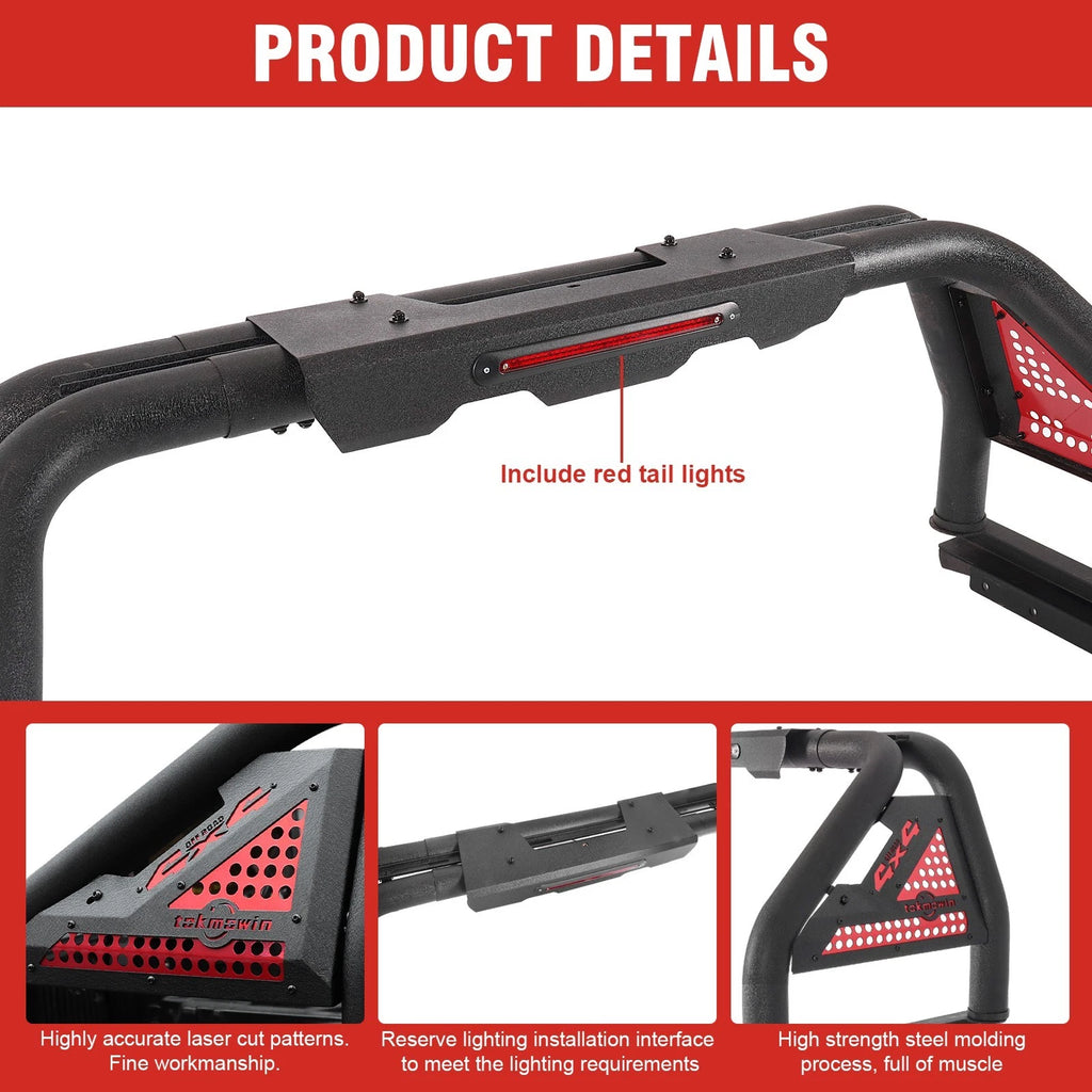 Adjustable Sport Bar Truck Bed Chase Rack Roll Bar Fit For F-150/ Truck/Silverado/Ram