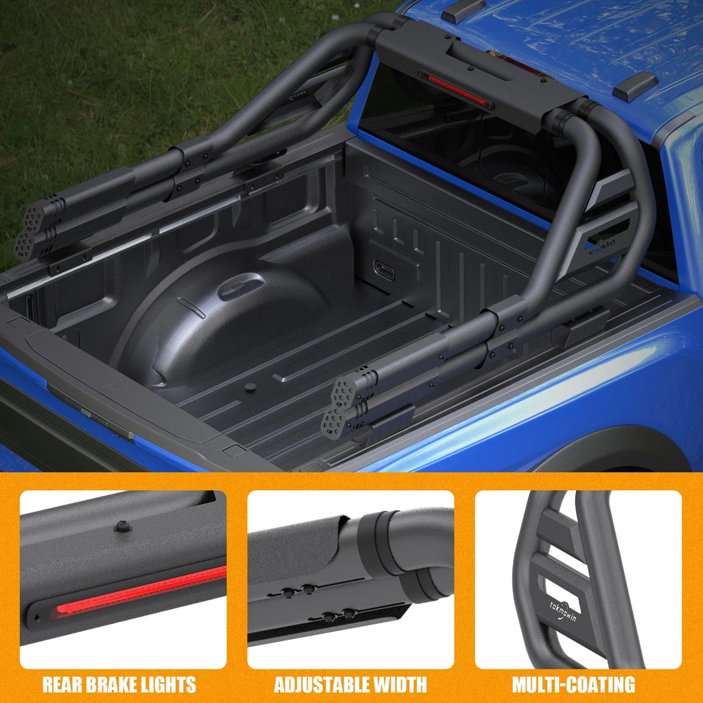Adjustable Truck Bed Chase Rack Roll Bar Fit For 2005-2025 Toyota Tacoma