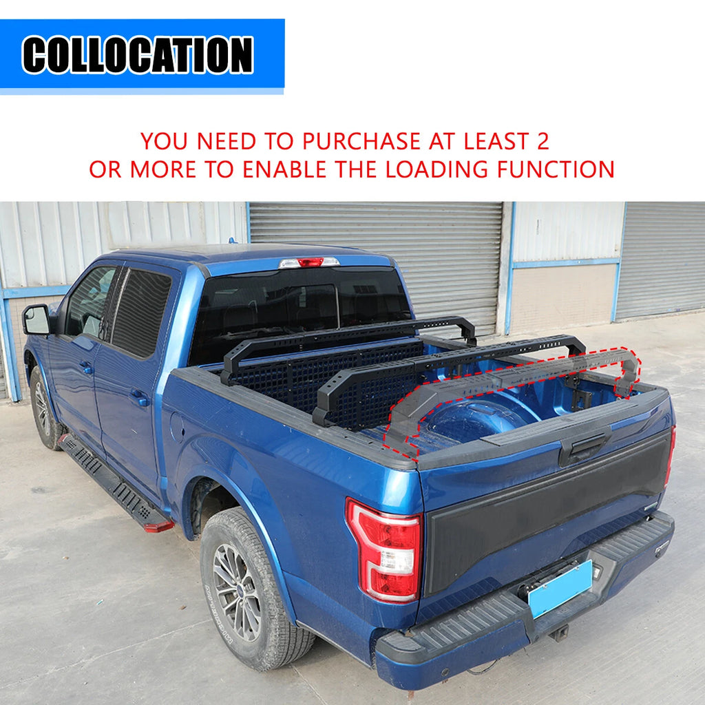 Adjustable Low Profile Truck Bed Rack Cross Bar Cargo Carrier Fit For Full-Size and Mid-Size Truck