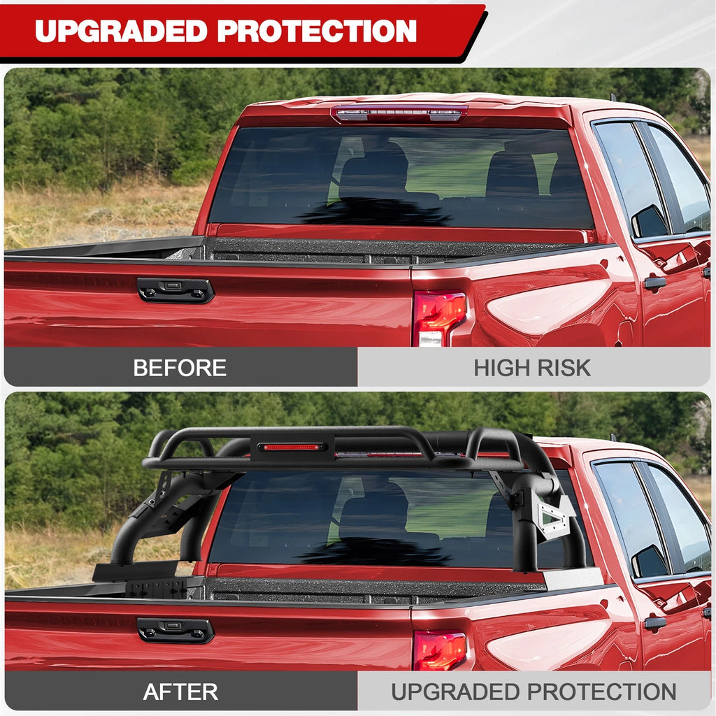 Adjustable Sport Bar Truck Bed Chase Rack Roll Bar Fit For Silverado 1500 / Tundra