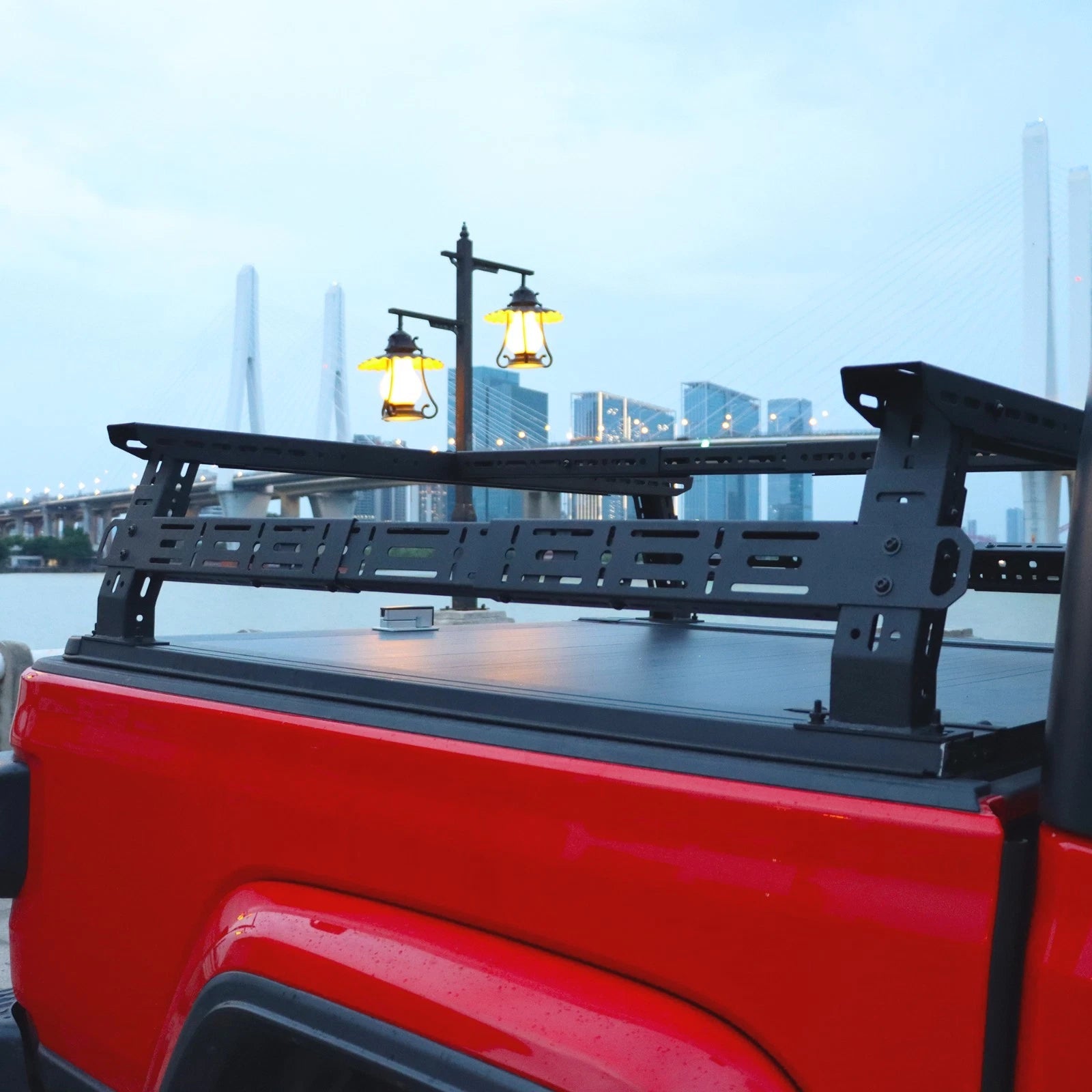 14''-17'' Overland Bed Rack Overland Cargo Carrier with 3 Crossbars Fit For Ram 1500/Gladiator/Tacoma