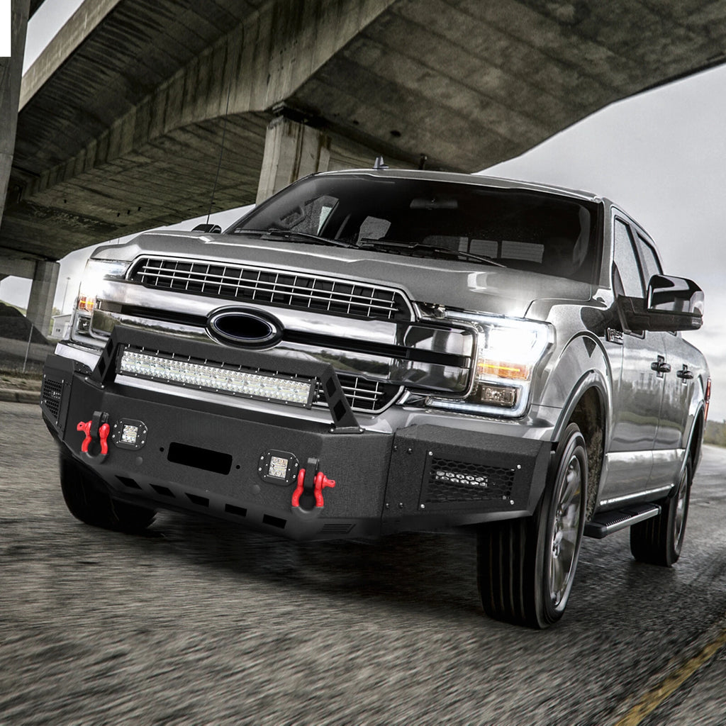 Front Bumper For 2018-2020 Ford F150 F150 Off-Road Bumper w/LED Lights D-Ring