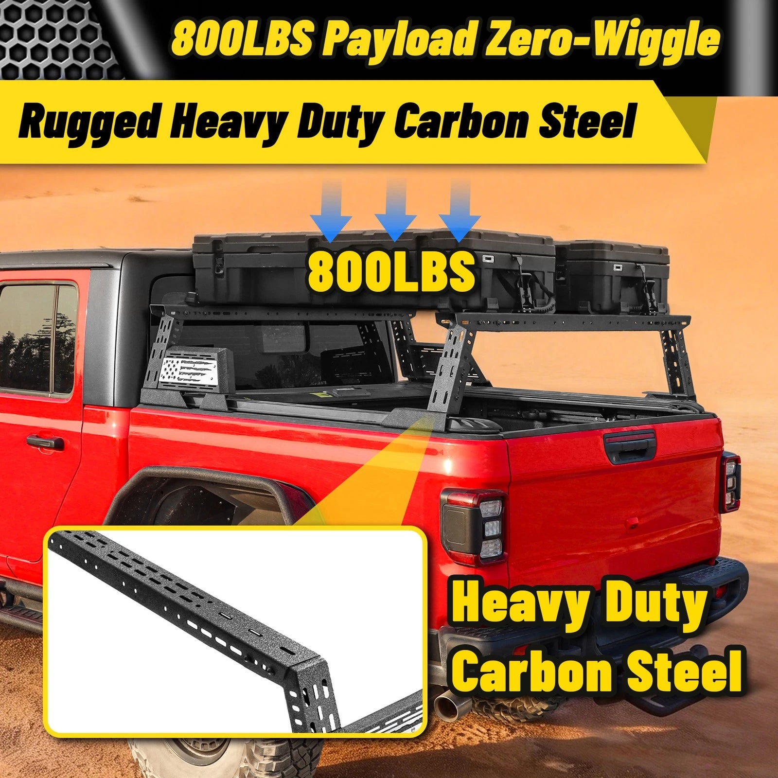 Adjustable Truck Bed Rack Overland Cargo Carrier Fit For F-150/Ram 1500/Colorado/Gladiator/Tacoma