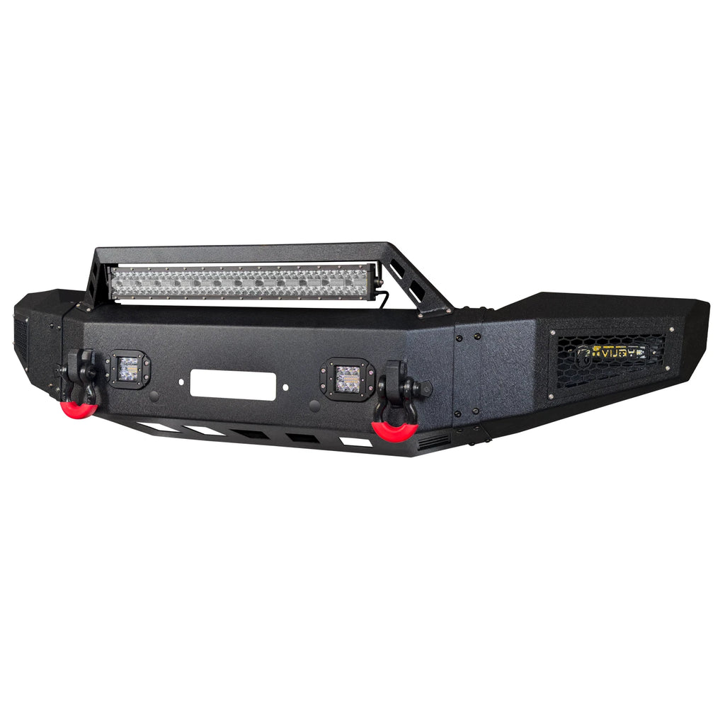 Front Off-Road Bumper With Winch Plate&LED Lights Fit For 2018-2020 Ford F150