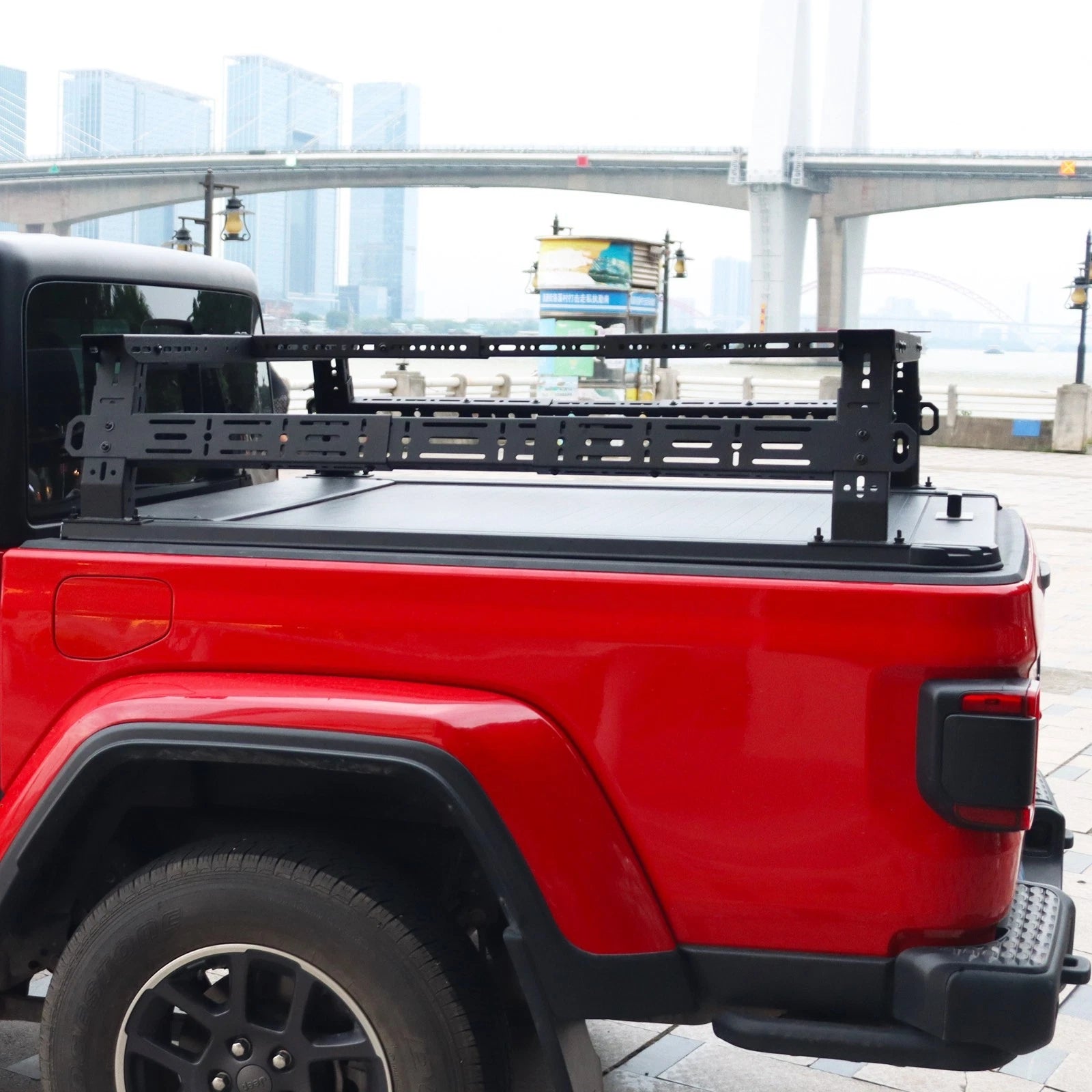 14''-17'' Overland Bed Rack Overland Cargo Carrier with 3 Crossbars Fit For Ram 1500/Gladiator/Tacoma
