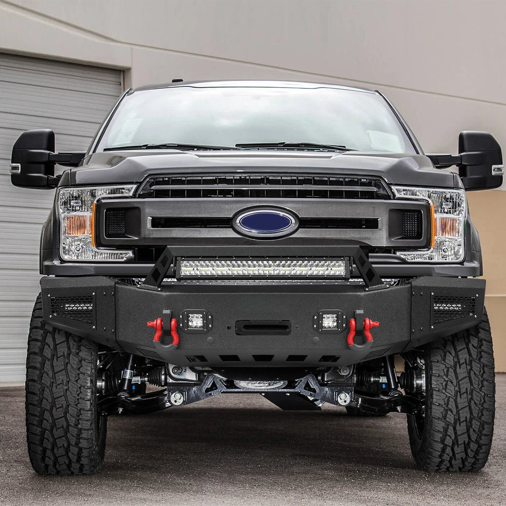 Front Bumper For 2018-2020 Ford F150 F150 Off-Road Bumper w/LED Lights D-Ring