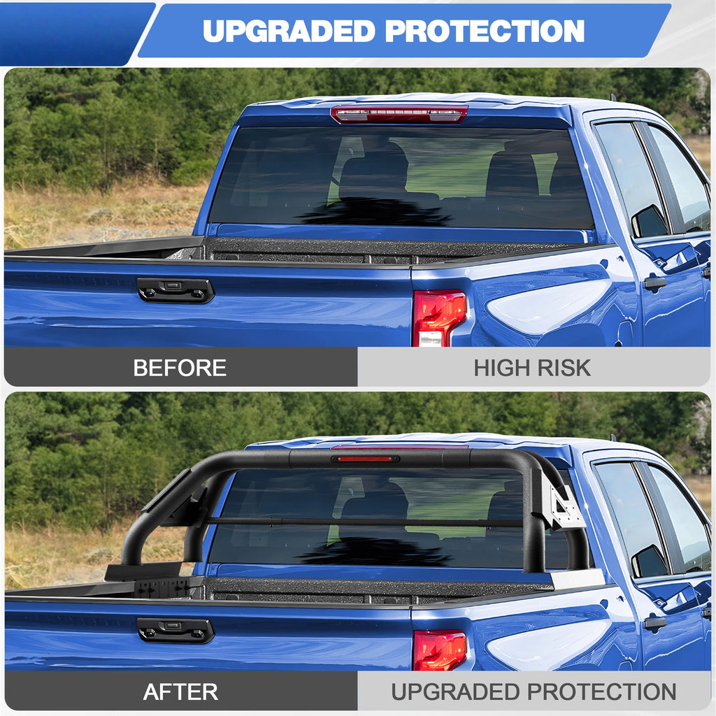 Adjustable Sport Bar Truck Bed Chase Rack Roll Bar Fit For F-150/Ram/Sierra 1500/Tundra/Silverado