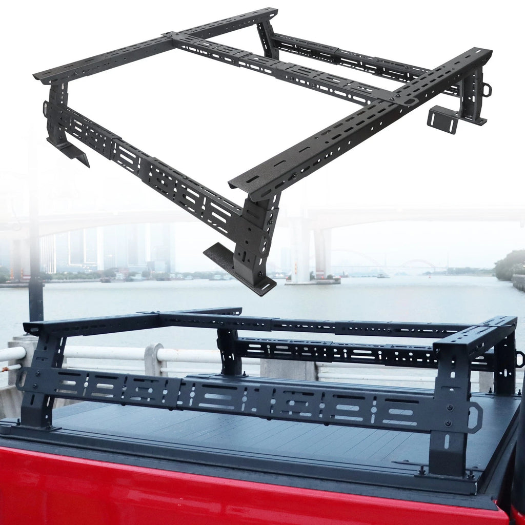 14''-17'' Overland Bed Rack Overland Cargo Carrier with 3 Crossbars Fit For Ram 1500/Gladiator/Tacoma