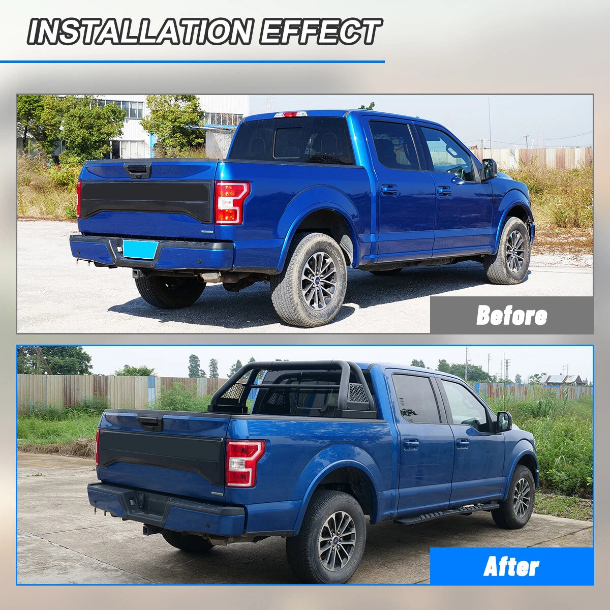 Adjustable Sport Bar Truck Bed Chase Rack Roll Bar Fit For 2005-2025 Toyota Tacoma