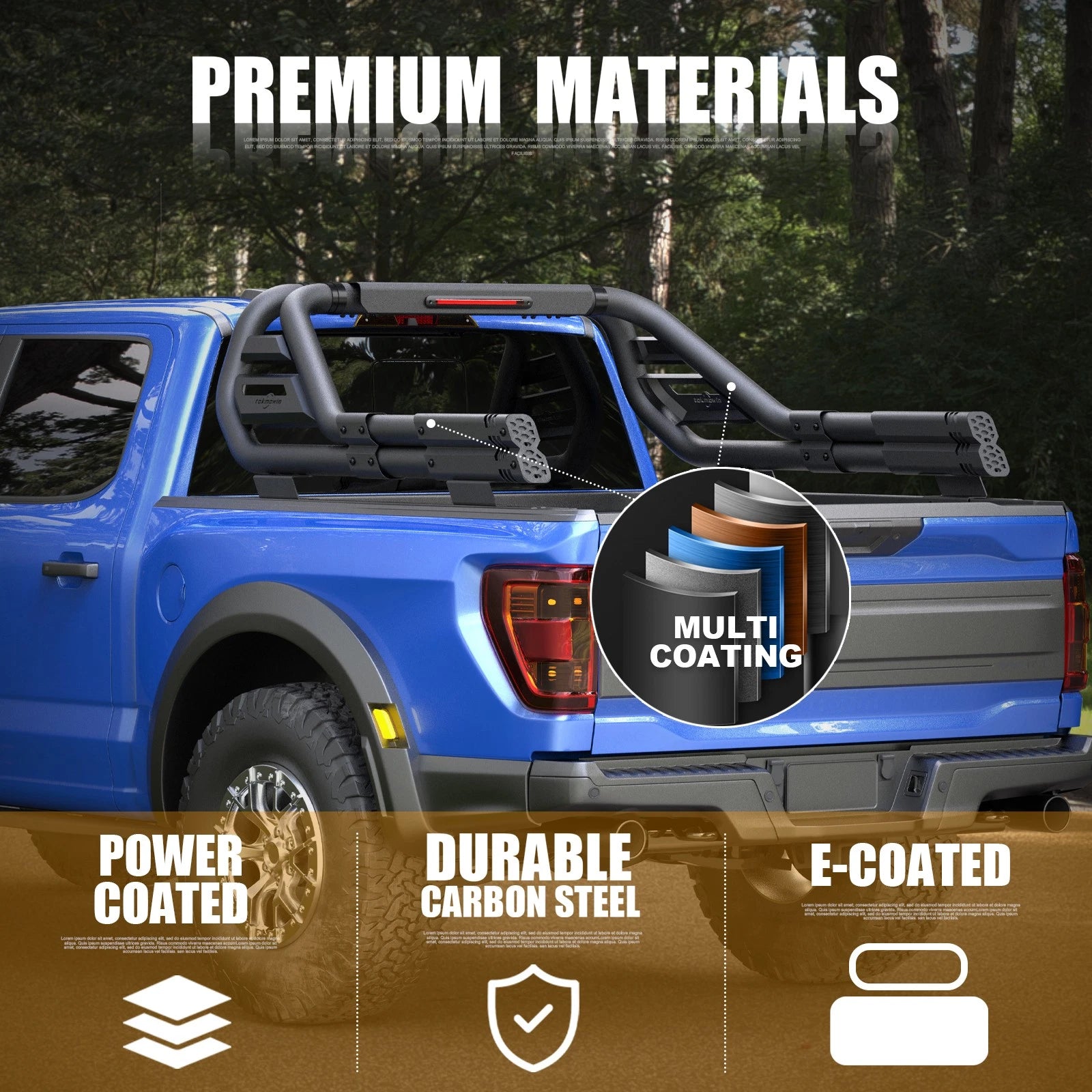 Adjustable Truck Bed Chase Rack Roll Bar Fit For 2005-2025 Toyota Tacoma