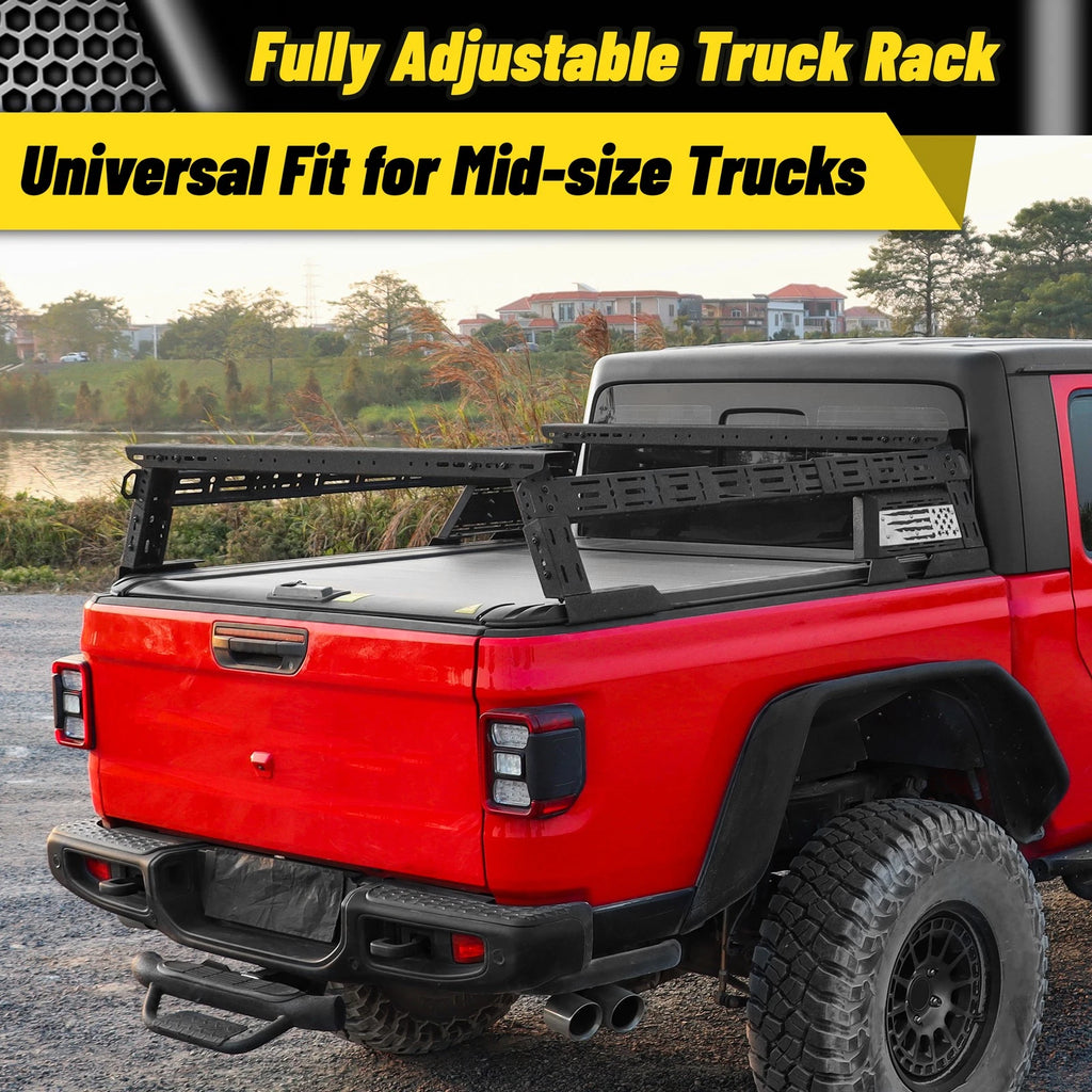 14"-17'' Height Overland Bed Rack Cargo Carrier Fit For Tundra Tacoma Frontier Titan