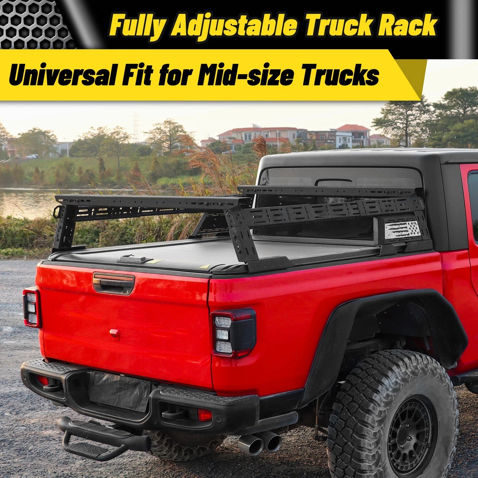 14"-17'' Height Overland Bed Rack Cargo Carrier Fit For Tundra Tacoma Frontier Titan